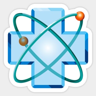 Medical Science Atomic structure 3D Embossed Effect Illustration Sticker